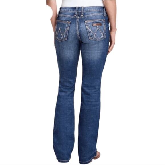 Wrangler Retro Women's Mae Mid Rise Stretch Bootcut Jeans 1009MWZMS size 35 x 34 - Picture 1 of 13